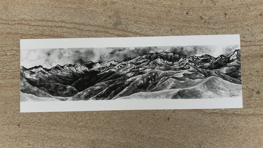 Panorama depuis le Pic de Bacanère art mural rigide 33x95 cm, Pyrénées, Edition limitée
