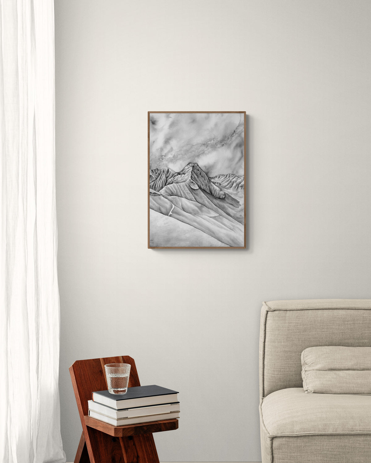 Peinture au format A3 du col et du Pic du Tourmalet peint à l’encre de chine et reproduit sur un papier de haute qualité. Panorama des Pyrénées, affiche décoration murale de montagnes Françaises, oeuvre d art, dée cadeau de Noel randonnée